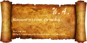 Wasserstrom Aranka névjegykártya