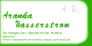 aranka wasserstrom business card